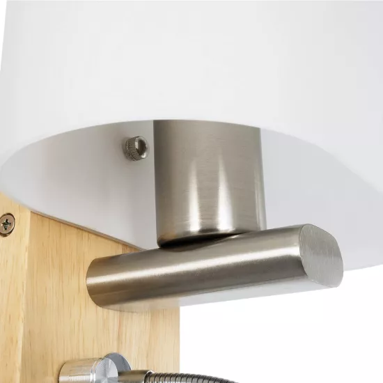 SUTTON 01316 Μοντέρνο Επιτοίχιο Φωτιστικό Απλίκα με LED Βραχίονα Δίφωτο 1 x E27 IP20 Μπεζ Ξύλο, Λευκό Γυαλί με Ασημί Μέταλλο - Μ15 x Π20 x Υ22.5cm SUTTON 01316 Μοντέρνο Επιτοίχιο Φωτιστικό Απλίκα με LED Βραχίονα Δίφωτο 1 x E27 IP20 Μπεζ Ξύλο, Λευκό Γυαλί με Ασημί Μέταλλο - Μ15 x Π20 x Υ22.5cm