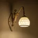 MERMAID 01317 Vintage Επιτοίχιο Φωτιστικό Απλίκα Μονόφωτο 1 x E27 IP20 Λευκό Γυαλί με Λευκό & Χρυσό Μέταλλο - Μ28 x Π14 x Υ24cm