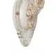MERMAID 01317 Vintage Επιτοίχιο Φωτιστικό Απλίκα Μονόφωτο 1 x E27 IP20 Λευκό Γυαλί με Λευκό & Χρυσό Μέταλλο - Μ28 x Π14 x Υ24cm