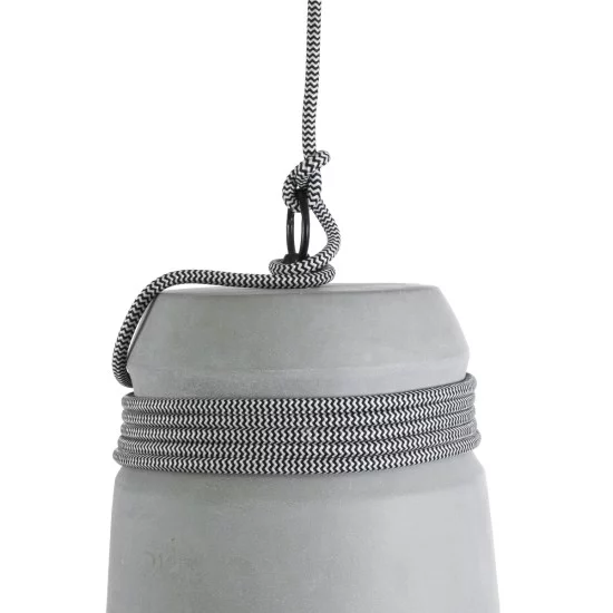 TRIBECA 01321 Μοντέρνο Κρεμαστό Φωτιστικό Οροφής με Ντουί 1 x E27 AC 220-240V IP20 - Γκρι & Μαύρο - Μ20 x Π20 x Υ26cm