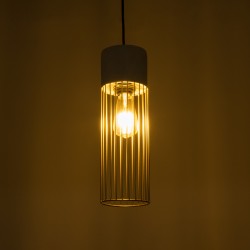 DURANT 01322 Μοντέρνο Κρεμαστό Φωτιστικό Οροφής με Ντουί 1 x E27 AC 220-240V IP20 - Γκρι & Χρυσό - Μ12 x Π12 x Υ40cm