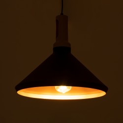 CALYPSO 01334-A Μοντέρνο Κρεμαστό Φωτιστικό Οροφής με Ντουί 1 x E27 AC 220-240V IP20 - Μαύρο & Μπρούτζινο - Μ36 x Π36 x Υ30cm