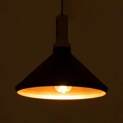 CALYPSO 01334-A Μοντέρνο Κρεμαστό Φωτιστικό Οροφής με Ντουί 1 x E27 AC 220-240V IP20 - Μαύρο & Μπρούτζινο - Μ36 x Π36 x Υ30cm