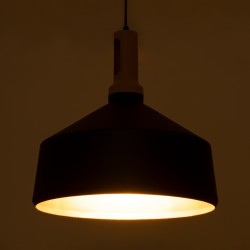 CALYPSO 01334-B Μοντέρνο Κρεμαστό Φωτιστικό Οροφής με Ντουί 1 x E27 AC 220-240V IP20 - Μαύρο & Μπρούτζινο - Μ36 x Π36 x Υ35cm