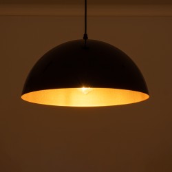 LUNE 01341 Μοντέρνο Κρεμαστό Φωτιστικό Οροφής με Ντουί 1 x E27 AC 220-240V IP20 - Μαύρο & Χρυσό - Μ40 x Π40 x Υ20cm