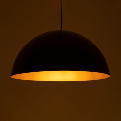 LUNE 01342 Μοντέρνο Κρεμαστό Φωτιστικό Οροφής με Ντουί 1 x E27 AC 220-240V IP20 - Μαύρο & Χρυσό - Μ60 x Π60 x Υ30cm