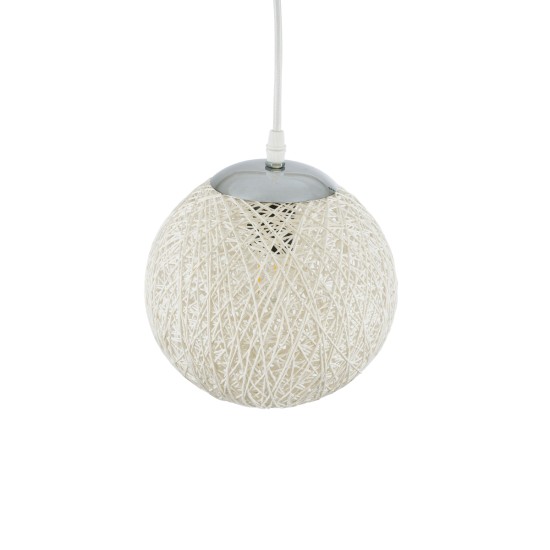 OCEANA 01355 Boho Κρεμαστό Φωτιστικό Μπάλα Μονόφωτο 1 x E27 IP20 Λευκό Σχοινί - Μ20 x Π20 x Υ20cm OCEANA 01355 Boho Κρεμαστό Φωτιστικό Μπάλα Μονόφωτο 1 x E27 IP20 Λευκό Σχοινί - Μ20 x Π20 x Υ20cm