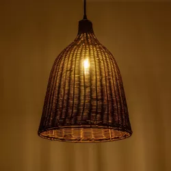 BAHAMAS 01367 Boho Κρεμαστό Φωτιστικό Οροφής με Ντουί 1 x E27 AC 220-240V IP20 - Καφέ - Μ30 x Π30 x Υ40cm