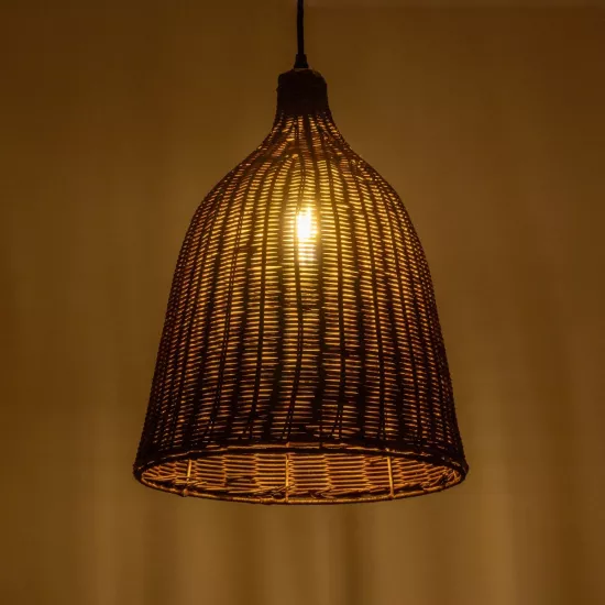 BAHAMAS 01367 Boho Κρεμαστό Φωτιστικό Οροφής με Ντουί 1 x E27 AC 220-240V IP20 - Καφέ - Μ30 x Π30 x Υ40cm