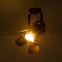 DETROIT 01372 Vintage Φωτιστικό Οροφής με Ντουί 1 x E27 AC 220-240V IP20 - Μαύρο - Μ26 x Π26 x Υ37cm