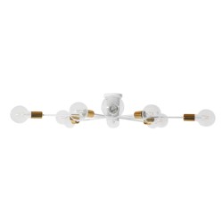 OLINDA 01383 Μοντέρνο Φωτιστικό Οροφής με Ντουί 10 x E27 AC 220-240V IP20 - Λευκό & Χρυσό - Μ95 x Π95 x Υ17cm