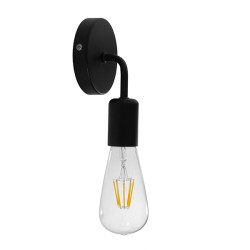 DON 01396 Vintage Φωτιστικό Τοίχου - Απλίκα με Ντουί 1 x E27 AC 220-240V IP20 - Μαύρο - Μ10 x Π7 x Υ16cm