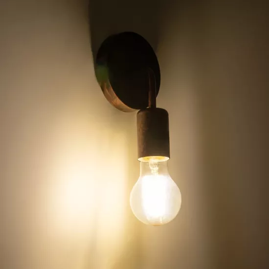 DON 01398 Vintage Φωτιστικό Τοίχου - Απλίκα με Ντουί 1 x E27 AC 220-240V IP20 - Χάλκινο Εφέ Σκουριάς - Μ10 x Π7 x Υ16cm