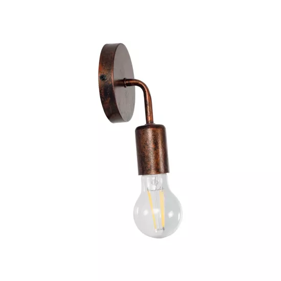 DON 01398 Vintage Φωτιστικό Τοίχου - Απλίκα με Ντουί 1 x E27 AC 220-240V IP20 - Χάλκινο Εφέ Σκουριάς - Μ10 x Π7 x Υ16cm