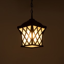 LINCOLN 01399 Vintage Κρεμαστό Φωτιστικό Οροφής με Ντουί 1 x E27 AC 220-240V IP20 - Καφέ & Διάφανο - Μ19 x Π19 x Υ20cm