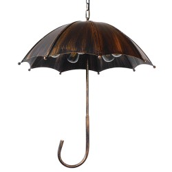 UMBRELLA 01406 Vintage Industrial Κρεμαστό Φωτιστικό Οροφής Πολύφωτο 5 x E27 Μαύρο Καφέ Σκουριά Μεταλλικό Φ58 x Υ60cm