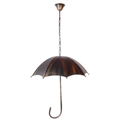 UMBRELLA 01406 Vintage Industrial Κρεμαστό Φωτιστικό Οροφής Πολύφωτο 5 x E27 Μαύρο Καφέ Σκουριά Μεταλλικό Φ58 x Υ60cm