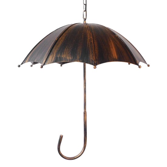 UMBRELLA 01406 Vintage Industrial Κρεμαστό Φωτιστικό Οροφής Πολύφωτο 5 x E27 Μαύρο Καφέ Σκουριά Μεταλλικό Φ58 x Υ60cm