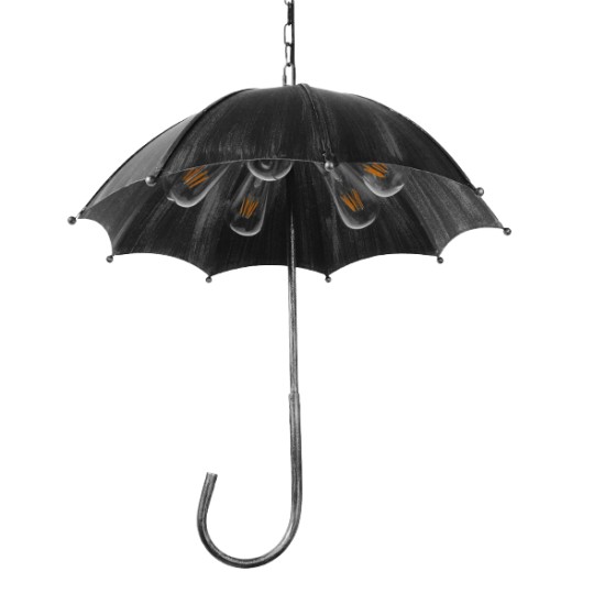 UMBRELLA 01407 Vintage Industrial Κρεμαστό Φωτιστικό Οροφής Πολύφωτο Γκρι Σκουριά Μεταλλικό Φ58 x Υ60cm