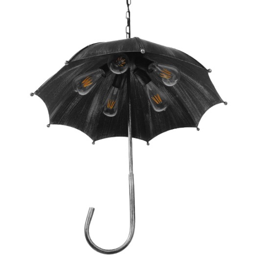 UMBRELLA 01407 Vintage Industrial Κρεμαστό Φωτιστικό Οροφής Πολύφωτο Γκρι Σκουριά Μεταλλικό Φ58 x Υ60cm