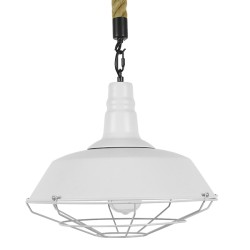 CRANE 01409 Vintage Κρεμαστό Φωτιστικό Οροφής με Ντουί 1 x E27 AC 220-240V IP20 - Λευκό & Μπεζ - Μ36 x Π36 x Υ31cm