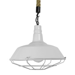 PUPPET 01412 Vintage Κρεμαστό Φωτιστικό Οροφής με Ντουί 1 x E27 AC 220-240V IP20 - Λευκό & Μπεζ - Μ36 x Π36 x Y31cm