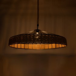 SAHARA 01416 Boho Κρεμαστό Φωτιστικό Οροφής με Ντουί 1 x E27 AC 220-240V IP20 - Μπεζ & Μαύρο - Μ80 x Π80 x Y25cm