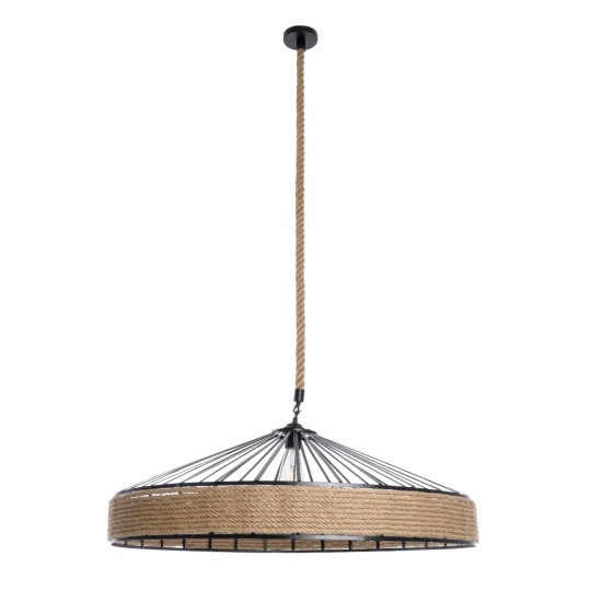 SAHARA 01416 Boho Κρεμαστό Φωτιστικό Οροφής με Ντουί 1 x E27 AC 220-240V IP20 - Μπεζ & Μαύρο - Μ80 x Π80 x Y25cm