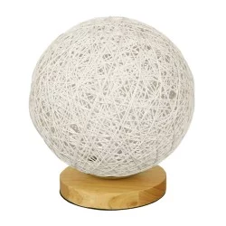 OCEANA 01417 Boho Επιτραπέζιο Φωτιστικό Πορτατίφ με Ντουί 1 x E27 AC 220-240V IP20 - Λευκό & Μπεζ - M20 x Π20 x Υ22cm