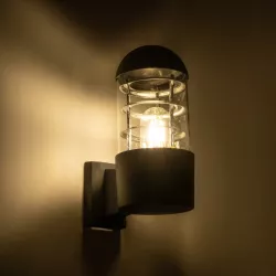 NEWI 01419 Μοντέρνο Φωτιστικό Τοίχου - Απλίκα με Ντουί 1 x E27 AC 220-240V IP20 - Μαύρο - Μ11 x Π17 x Υ25cm