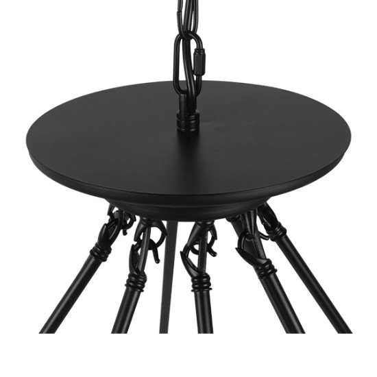 MILLBANK 01423 Vintage Κρεμαστό Φωτιστικό Οροφής με Ντουί 8 x E27 AC 220-240V IP20 - Μαύρο & Μπεζ - Μ80 x Π80 x Y54cm