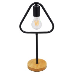 HONOR TRIANGLE 01436 Μοντέρνο Επιτραπέζιο Φωτιστικό Πορτατίφ με Ντουί 1 x E27 AC 220-240V IP20 - Μαύρο & Μπεζ - M20 x Π20 x Υ40cm