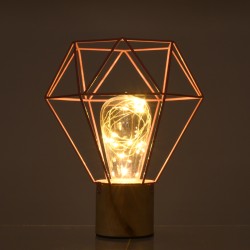 ANTLER 01442 Μοντέρνο Επιτραπέζιο Φωτιστικό LED 2.2W 154lm 360° DC 5V IP20 Θερμό Λευκό 2700K - DIODE - Ροζ & Μπεζ - Μ19 x Π19 x Υ23cm - 2 Χρόνια Εγγύηση