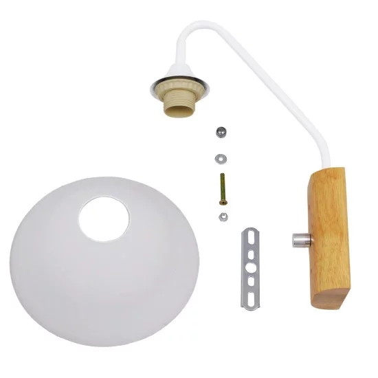 ALESSIA 01458 Μοντέρνο Φωτιστικό Τοίχου - Απλίκα με Ντουί 1 x E27 AC 220-240V IP20 - Μπεζ & Λευκό - Μ18 x Π26 x Υ29cm