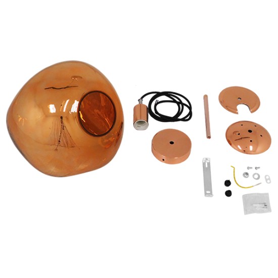 DIXAR 01461 Μοντέρνο Κρεμαστό Φωτιστικό Οροφής με Ντουί 1 x E27 AC 220-240V IP20 - Χάλκινο Φιμέ - Μ28 x Π28 x Υ40cm