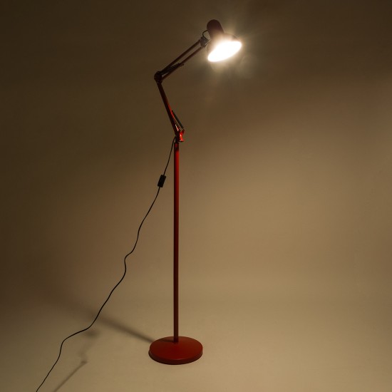 AUDREY 01470 Vintage Επιδαπέδιο Φωτιστικό με Ντουί 1 x E27 AC 220-240V IP20 - Κόκκινο - Μ15 x Π15 x Υ190cm