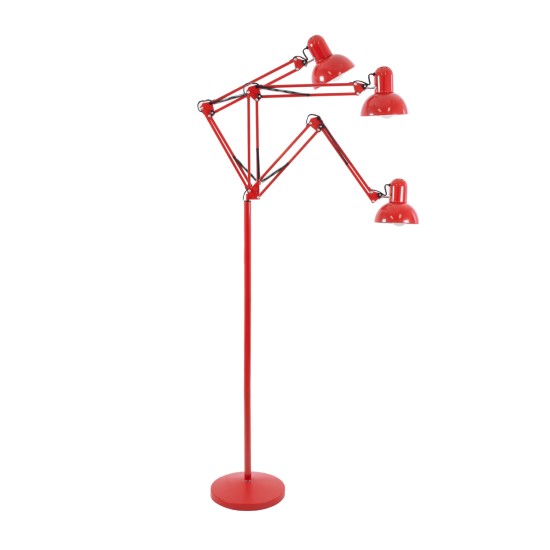 AUDREY 01470 Vintage Επιδαπέδιο Φωτιστικό με Ντουί 1 x E27 AC 220-240V IP20 - Κόκκινο - Μ15 x Π15 x Υ190cm