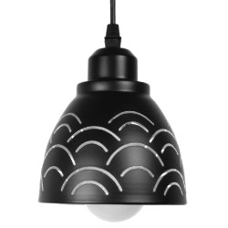 COOLIE 01482 Μοντέρνο Κρεμαστό Φωτιστικό Οροφής με Ντουί 1 x E27 AC 220-240V IP20 - Μαύρο & Ασημί - Μ12.5 x Π12.5 x Υ11.5cm