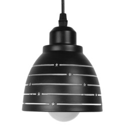 COOLIE 01483 Μοντέρνο Κρεμαστό Φωτιστικό Οροφής με Ντουί 1 x E27 AC 220-240V IP20 - Μαύρο & Ασημί - Μ12.5 x Π12.5 x Υ11.5cm