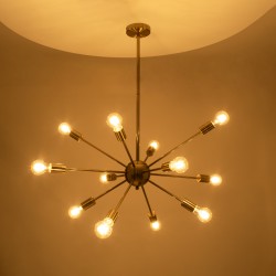 MILANO 01485 Μοντέρνο Φωτιστικό Οροφής με Ντουί 12 x E27 AC 220-240V IP20 - Χρυσό - Μ80 x Π80 x Υ80cm