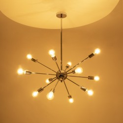 MILANO 01487 Μοντέρνο Φωτιστικό Οροφής με Ντουί 12 x E27 AC 220-240V IP20 - Ασημί - Μ80 x Π80 x Υ80cm