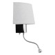 ELEGANT 01493 Μοντέρνο Επιτοίχιο Φωτιστικό Απλίκα με LED Βραχίονα Δίφωτο 1 x E27 IP20 Λευκό Ύφασμα με Ασημί Μέταλλο - Μ26.5 x Π15 x Υ43cm