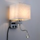ELEGANT 01495 Μοντέρνο Επιτοίχιο Φωτιστικό Απλίκα με LED Βραχίονα Δίφωτο 1 x E27 IP20 Λευκό Ύφασμα με Ασημί Μέταλλο - Μ17 x Π21 x Υ43cm ELEGANT 01495 Μοντέρνο Επιτοίχιο Φωτιστικό Απλίκα με LED Βραχίονα Δίφωτο 1 x E27 IP20 Λευκό Ύφασμα με Ασημί Μέταλλο - Μ17 x Π21 x Υ43cm