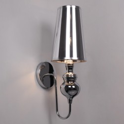 LAURA 01498 Μοντέρνο Φωτιστικό Τοίχου - Απλίκα με Ντουί 1 x E27 AC 220-240V IP20 - Ασημί - Μ21 x Π15 x Y48cm