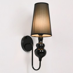 LAURA 01500 Μοντέρνο Φωτιστικό Τοίχου - Απλίκα με Ντουί 1 x E27 AC 220-240V IP20 - Μαύρο - Μ21 x Π15 x Y48cm