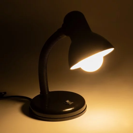 STUDENT 01530 Μοντέρνο Επιτραπέζιο Φωτιστικό Πορτατίφ με Ντουί 1 x E27 AC 220-240V IP20 - Μαύρο - Μ12 x Π12 x Υ32cm