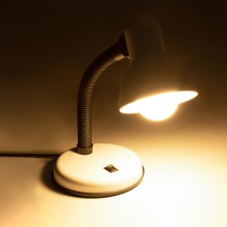 STUDENT 01531 Μοντέρνο Επιτραπέζιο Φωτιστικό Πορτατίφ με Ντουί 1 x E27 AC 220-240V IP20 - Λευκό & Μαύρο - Μ12 x Π12 x Υ32cm