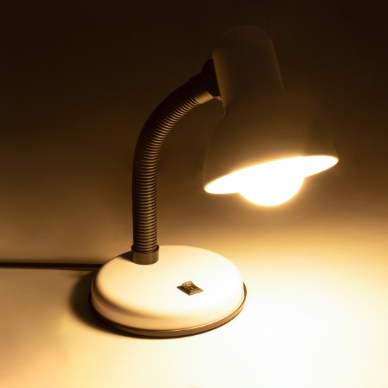 STUDENT 01531 Μοντέρνο Επιτραπέζιο Φωτιστικό Πορτατίφ με Ντουί 1 x E27 AC 220-240V IP20 - Λευκό & Μαύρο - Μ12 x Π12 x Υ32cm