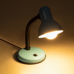 STUDENT 01532 Μοντέρνο Επιτραπέζιο Φωτιστικό Πορτατίφ με Ντουί 1 x E27 AC 220-240V IP20 - Γαλάζιο & Μαύρο - Μ12 x Π12 x Υ32cm