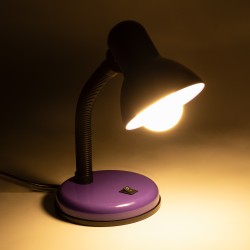 STUDENT 01537 Μοντέρνο Επιτραπέζιο Φωτιστικό Πορτατίφ με Ντουί 1 x E27 AC 220-240V IP20 - Μωβ & Μαύρο - Μ12 x Π12 x Υ32cm